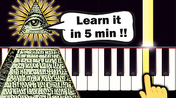 Illuminati Theme MEME Song - EASY Piano tutorial