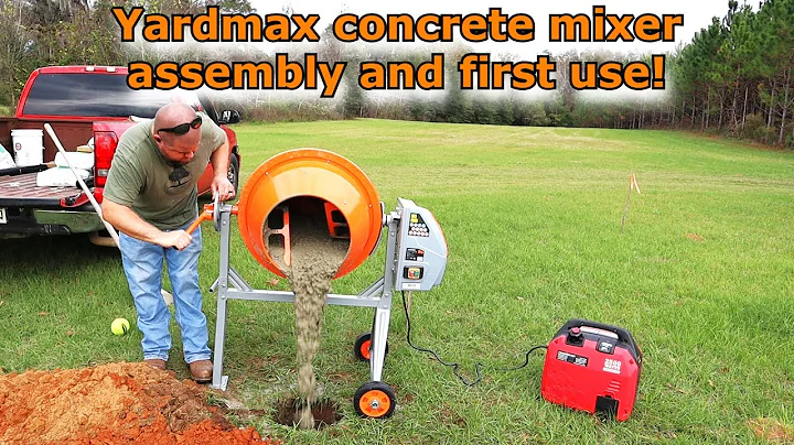 YARDMAX 4.0 CU FT Concrete mixer assembly and firs...