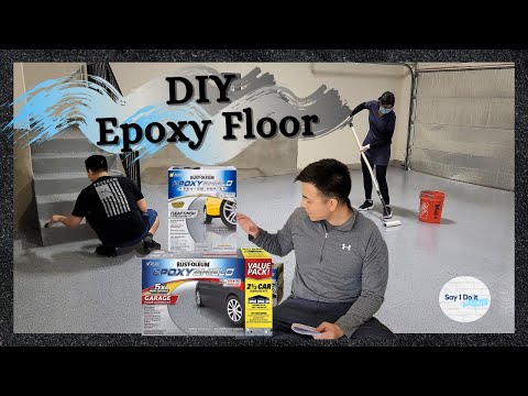 DIY Epoxy Garage Floor (ENG SUB) l ครั้งแรกกับการทำพื้นอีพ็อกซี่ที่โรงจอดรถ