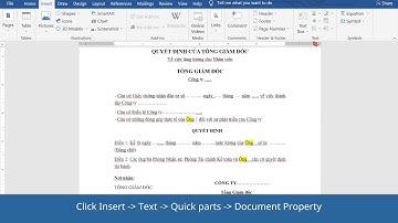 Hướng dẫn sử dụng Quick Parts trong MS word (Instructions for using Quick Parts in Microsoft Word)