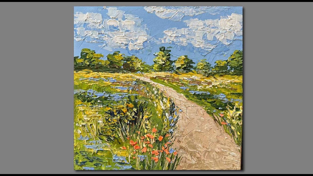 Acrylic Landscape Painting/ Palette knife painting techniques