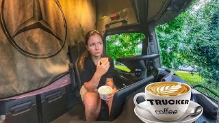 POV Girl Truck Driving 👧 🚚 /// fast breakfast and go go go