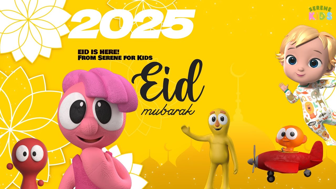 🎉 Eid is Here! Alhamdulillah | Islamic Cartoon Takbir Song for Kids | Serene for Kids 🕌🌙 