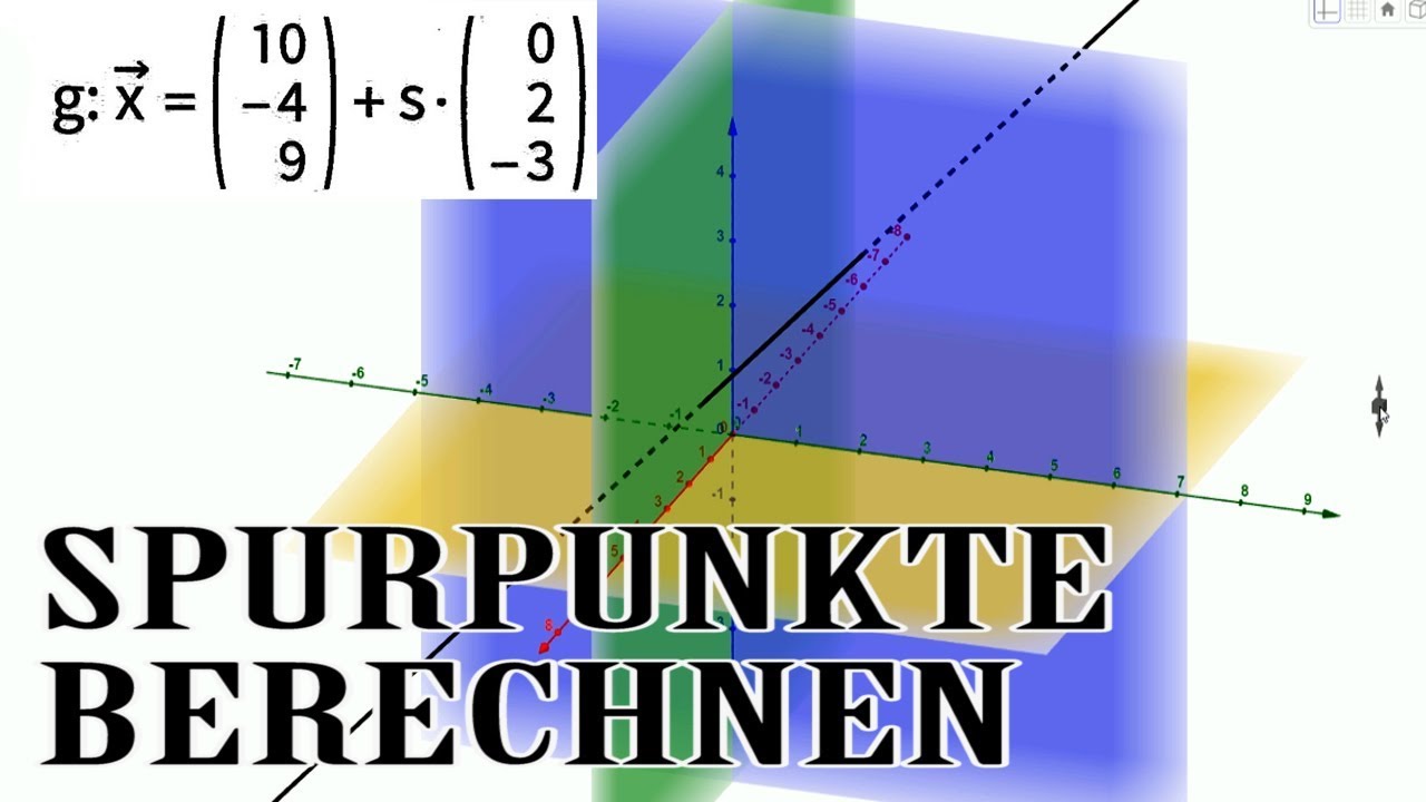 SPURPUNKTE einer Geraden im Raum BERECHNEN | GEOGEBRA - YouTube