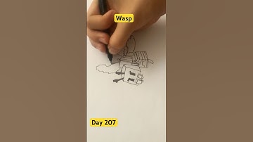 Day 207 of my 1 year drawing challenge how to draw a wasp from Grow a garden #growagarden #wasp #art