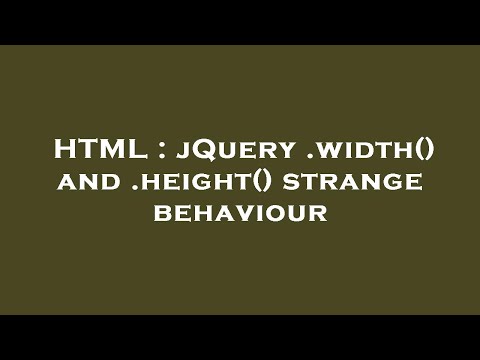 HTML : jQuery