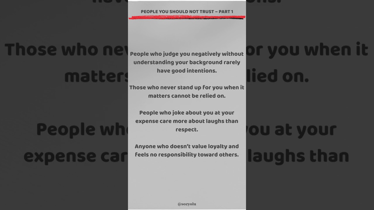 People You Should Not Trust – Part 1
