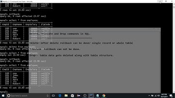 Delete,truncate and Drop in SQL