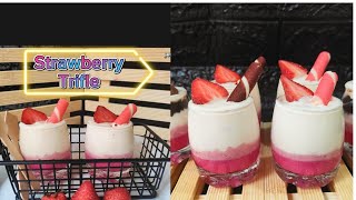 Strawberry trifle  Mini dessert shots/ Delicious & Easy dessert/ Party ideas/#strawberrydessert