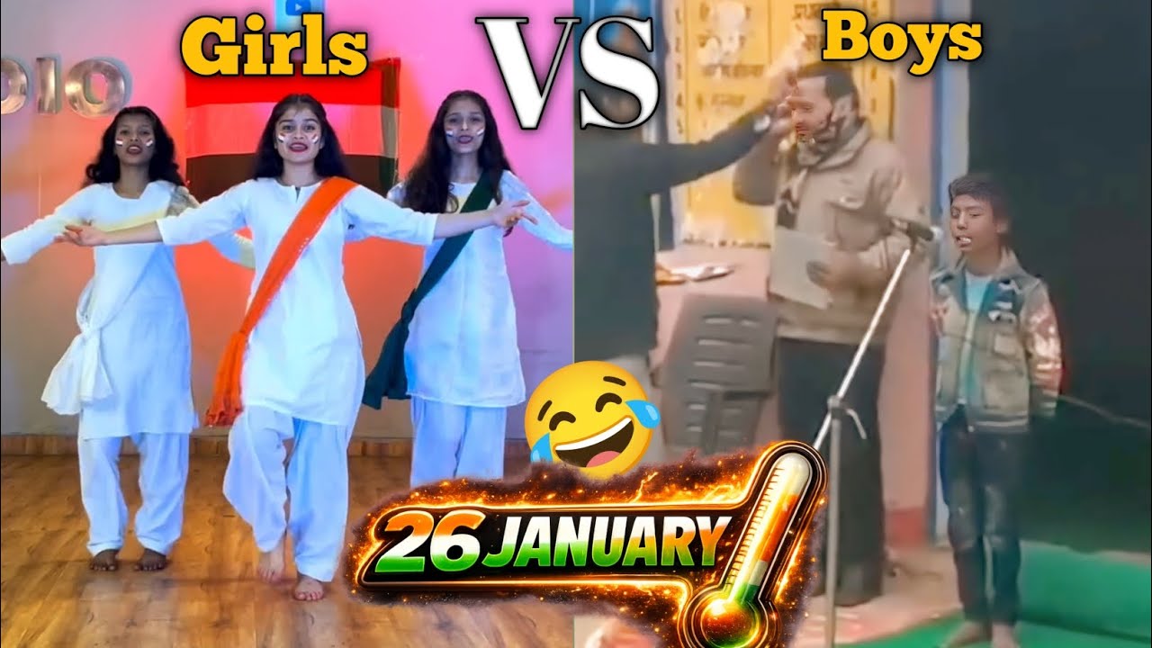 Girls VS Boys Performance on 26 January 😂 | Funny Video
