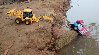 Tipper Truck Accident River Pulling Out JCB | HMT 5911 Tractor | JAGGU Kids Toy