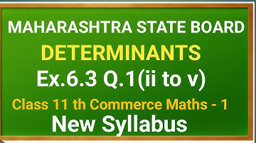No.06 Determinants||Ex.6.3 Q.1 (ii to v)Application of determinants |11th Commerce MATHS-1 HSC Board
