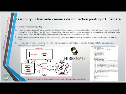 Lesson - 32 : Hibernate - server side connection pooling in Hibernate