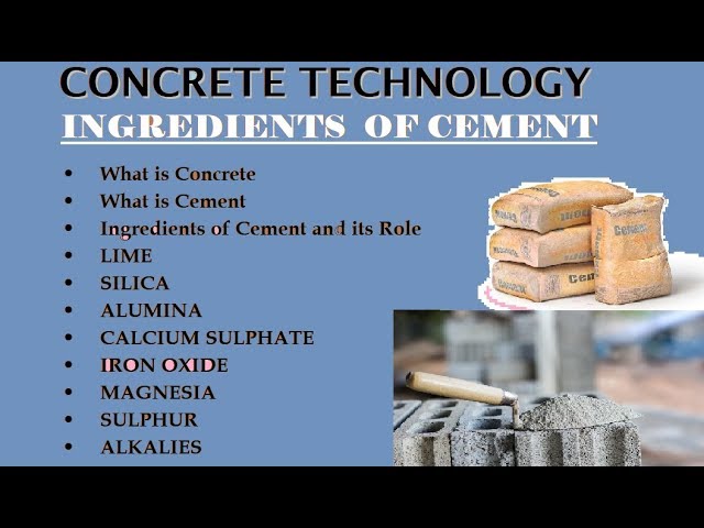 Main Ingredients in Cement and Their Functions