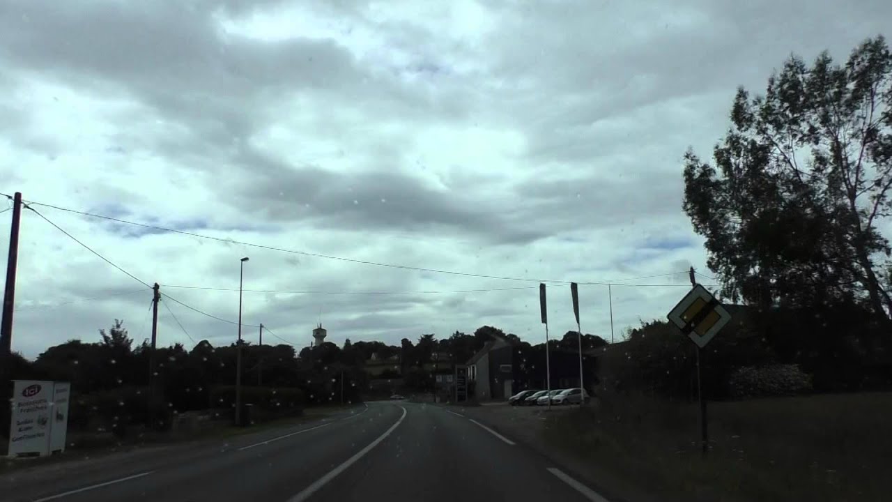 Driving On Route de Saint Brieuc D790, 22110 Rostrenen, Côtes d'Armor, Brittany, France