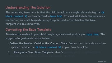 Resolving navbar Disappearing Issues in Django Template Inheritance