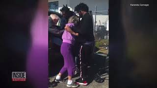 3 MEN HELP ELDERLY COUPLE INTO CAR IN TOUCHING MOMENT…