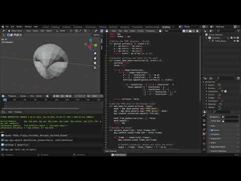 Python Scripting into Blender with gpt-4 prompts (Triply Periodic Minimal Surfaces)