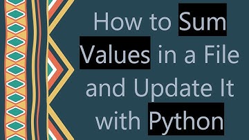 How to Sum Values in a File and Update It with Python
