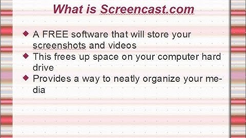 Introduction to Screencast