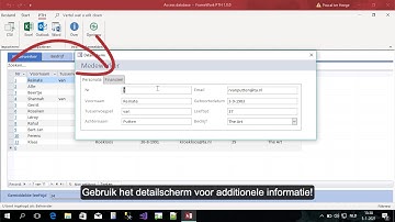Impressie video Access database