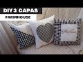 DIY - 3 CAPAS DE ALMOFADA FARMHOUSE PARA FAZER EM CASA