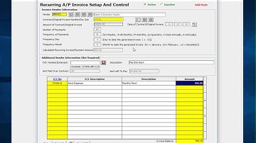 Accounts Payable Recurring Invoice Feature - MIS Accu-Tech