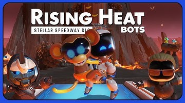 Astro Bot Stellar Speedway DLC - Rising Heat Speedrun | Flaming Rescue Bots & Trophy Guide