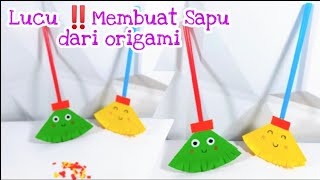 Membuat Sapu Dari Kertas Origami Tema Kebersihan || Kreatifitas PAUD