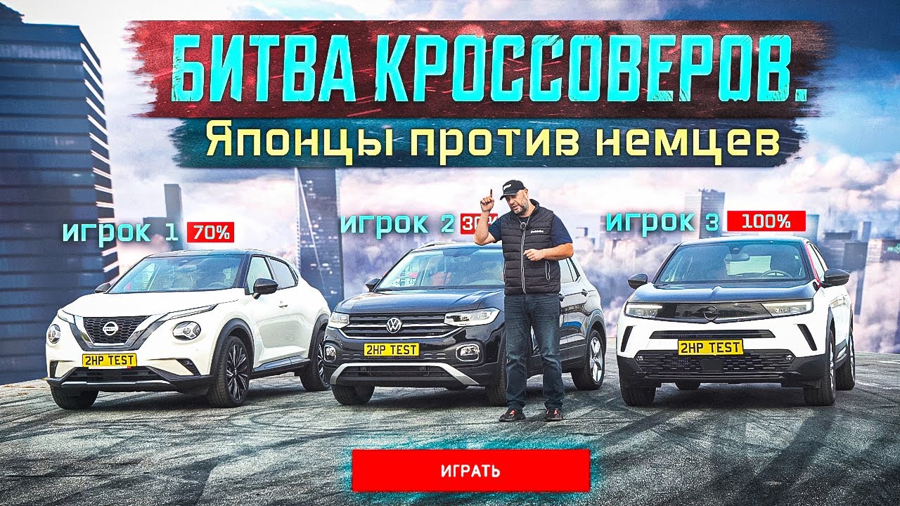 Битва кроссоверов. Японцы против немцев. Nissan Juke vs Opel Mokka & Volkswagen T-Cross 2021
