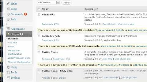Upgrade WordPress 2.9 Plugins
