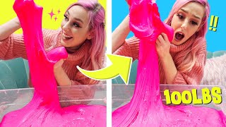 100 Lbs Of Fluffy Slime Giant Diy Slime Challenge Bad Idea