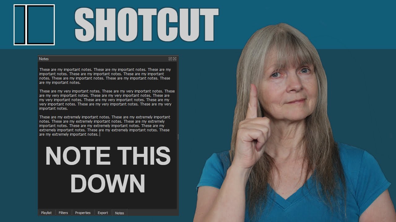 Shotcut Tutorial: Notes Panel