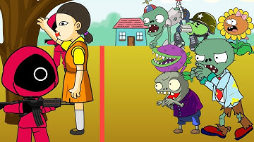 Plants vs Zombies vs Squid Game - How to Survive in Squid Game?