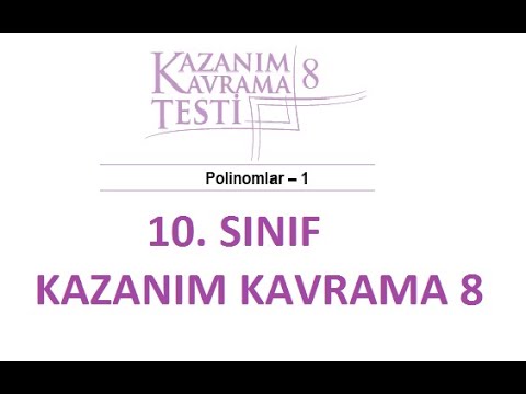 10. Sınıf Matematik MEB Kazanım Kavrama Testi-8 (Polinomlar-1) [2018-2019]