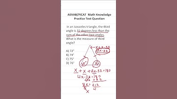 ASVAB/PiCAT Math Knowledge Practice Test Q: Triangle Sum Theorem #acetheasvab w #grammarhero
