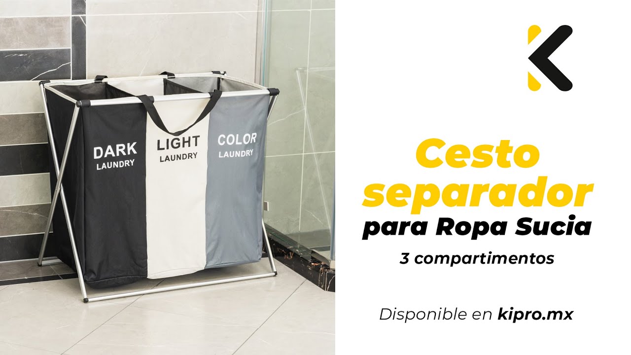 Cesto para ropa sucia -3 compartimentos- Kipro - Laundry Basket 