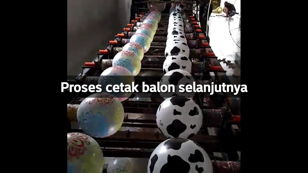 Begini proses cetak balon latek menggunakan mesin otomatis