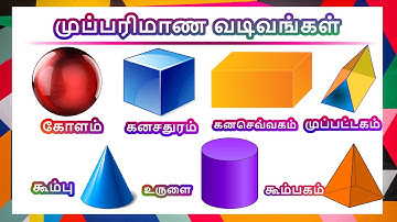 தமிழரசி  - முப்பரிமாண வடிவங்கள்| Learn 3D shapes name in Tamil for kids | Tamilarasi for kids