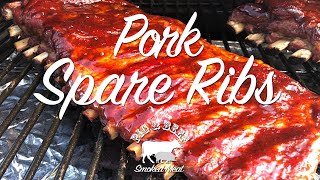 Pork Spare Ribs  Smoked on a Wood Pellet Grill