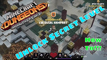 Unlock Colossal Rampart Secret Level - Howling Peaks Minecraft Dungeons DLC!
