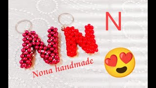 حرف الN بالخرز باسهل وأسرع طريقة للمبتدئيين مع نونا هاند ميد how to make letter/N/from beads