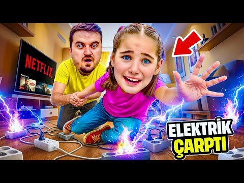 EYVAH ELİF SİNEM EVDE ELEKTRİK VAR ‼️ ÇARPTI HORON OYNADIK !!