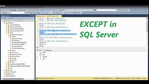 Except (Minus) In SQL Server