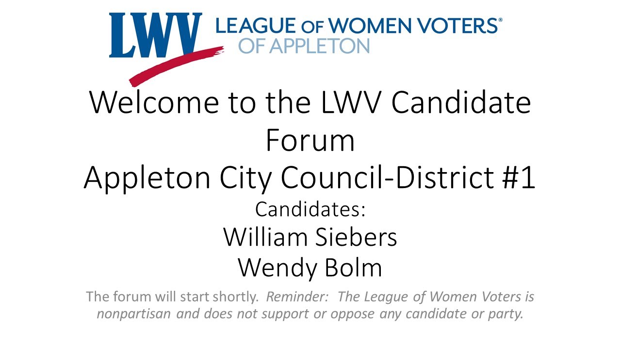 Appleton City Council District 1 March 4, 2021 YouTube
