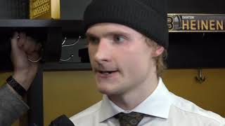 Danton Heinen On Game-Winning Assist, Bruins Extend Point Streak