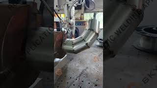 Galvanized exhaust pipe welding with robotic laser wire welding.