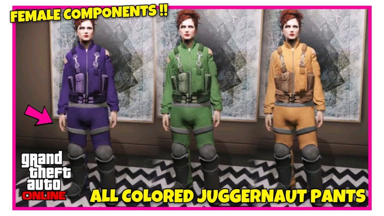 GTA 5 Online Female Outfits Components! All Colored Juggernaut Pants autodesk