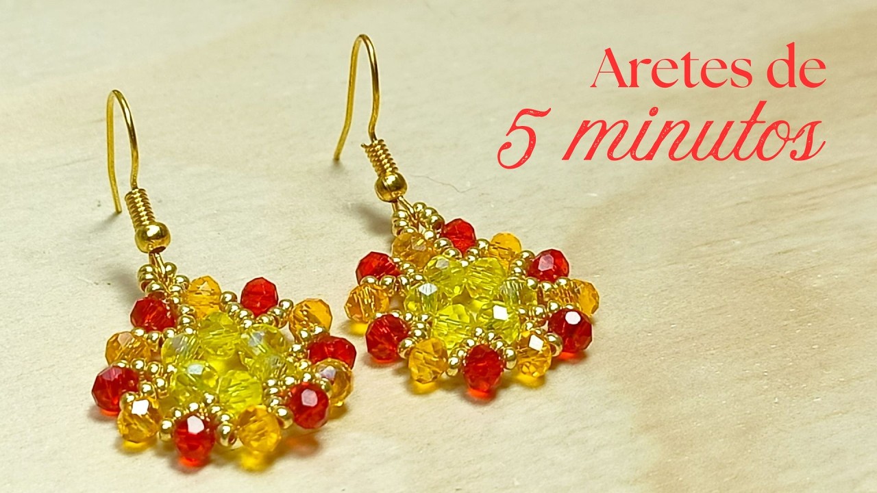 ✨ Aretes Mágicos con Chaquiras y Cristales ✨ | Técnica 100% Artesanal, Fácil y Divertida 💎👐