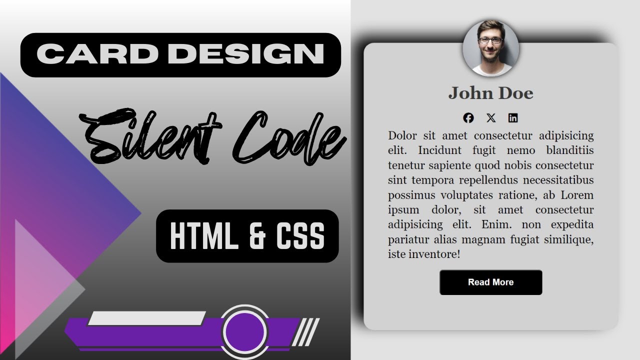 Card Design | HTML & CSS | SILENT CODE 🤫 | #html #css #silent - YouTube